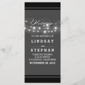 Elegante zwart grijs wit bruiloft programma's (Voorkant)