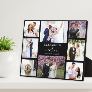Elegante zwart huwelijksfotocollage fotoplaat