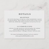 Elegante zwart marmer bruiloft informatie informatiekaartje (Voorkant)