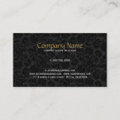 Elegante zwart & Metallic gouden damast Visitekaartje (Achterkant)