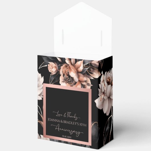 Elegante zwart roos gouden jubileum gunsten bedankdoosjes (Open)