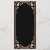 Elegante zwart roze Antiek bruiloft Menu (Achterkant)