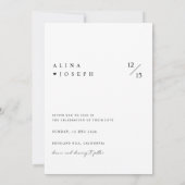 Elegante zwart-wit 3 foto collage bruiloft kaart (Achterkant)