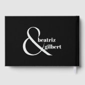 Elegante zwart-wit Ampersand bruiloft Gastenboek (Achterkant)