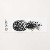 Elegante zwart-wit ananas Custom Yogamat (Voorkant (horizontaal))