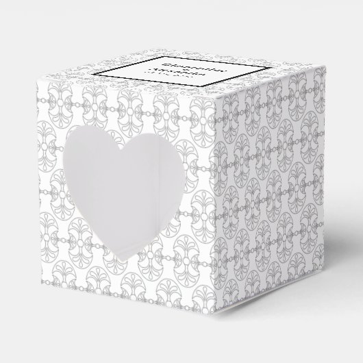 Elegante zwart-wit art-deco-stijl bedankdoosjes (Voorkant Zijde)