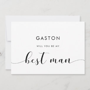 Elegante zwart-wit Best Man Proposal Kaart