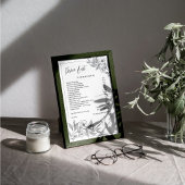 Elegante zwart-wit bloemen schoonheid prijslijst