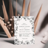 Elegante zwart-wit bloementuin bruiloft kaart