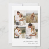 Elegante Zwart Wit Boho Fotocollage Wedding Save The Date (Achterkant)