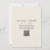 Elegante zwart-wit Boho QR Code Wedding Kaart (Achterkant)