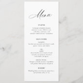 Elegante zwart-wit bruiloft menu (Voorkant)