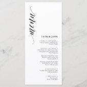 Elegante zwart-wit bruiloft menu Kaarten (Voorkant)