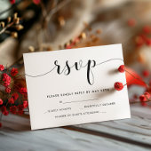 Elegante zwart-wit bruiloft RSVP kaart