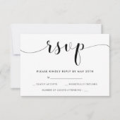 Elegante zwart-wit bruiloft RSVP kaart (Voorkant)