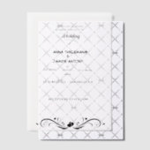 Elegante zwart-wit bruiloft uitnodiging met Cl (Offset (Uitnodiging))