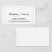 Elegante zwart-wit bruiloft website informatiekaartje (Voorkant / Achterkant)