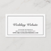 Elegante zwart-wit bruiloft website informatiekaartje (Voorkant)
