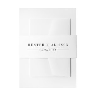 Elegante zwart-wit buikband uitnodigingen wikkel