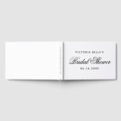 Elegante Zwart-Wit Calligraphy Bruidsborrel Gastenboek (Volledig)