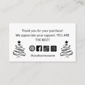 Elegante zwart-wit dank u vakantie bedrijf informatiekaartje (Achterkant)