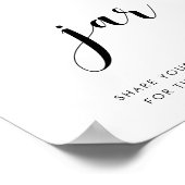 Elegante zwart-wit Date jar bruiloft teken Poster (Hoek)