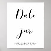 Elegante zwart-wit Date jar bruiloft teken Poster (Voorkant)