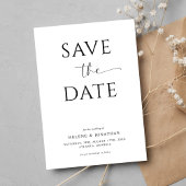 Elegante zwart-wit eenvoudige minimalistische brui save the date