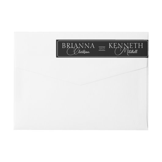Elegante zwart-wit en moderne script bruiloft (Achterkant)