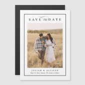 Elegante zwart-wit foto bruiloft Bewaar de datum (Voorkant / Achterkant)