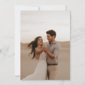 Elegante zwart wit foto bruiloft receptie tafel bedankkaart (Achterkant)