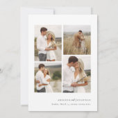 Elegante zwart wit foto collage bruiloft save the date (Achterkant)