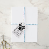 Elegante zwart-wit gepersonaliseerde kerst cadeaulabel (Met Touw)