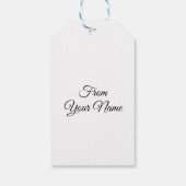 Elegante zwart-wit gepersonaliseerde kerst cadeaulabel (Achterkant)