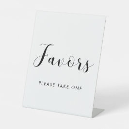 Elegante zwart-wit huwelijksgunsten reclamebord met voetstuk