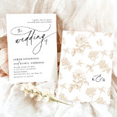 Elegante zwart-wit kalligrafie script bruiloft kaart