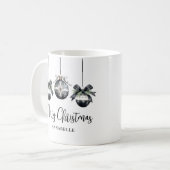 Elegante Zwart Wit Kerstmis Koffiemok (Voorkant links)