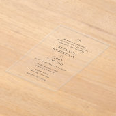 Elegante zwart-wit klassieke bruiloft acryl uitnodigingen (Laagn)