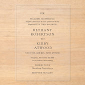 Elegante zwart-wit klassieke bruiloft acryl uitnodigingen (Voorkant)