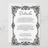 Elegante zwart-wit klassieke formele bruiloft kaart (Achterkant)