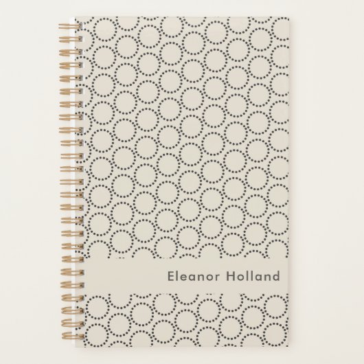 Elegante zwart wit mid-eeuw moderne aangepaste naa planner (Voorkant)