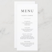 Elegante zwart-wit minimalistische I Flat Menu (Voorkant / Achterkant)