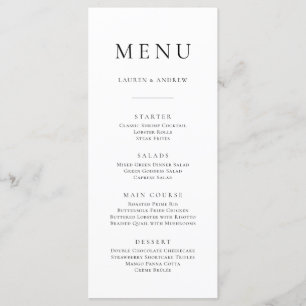 Elegante zwart-wit minimalistische I Flat Menu