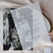 Elegante Zwart & Wit Minimalistische Trouwdag Vellum Uitnodigingen
