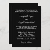 Elegante zwart-wit moderne bruiloft uitnodiging (Voorkant / Achterkant)