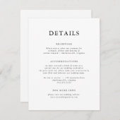 Elegante Zwart & Wit Moderne Klassieker Informatiekaartje (Voorkant / Achterkant)