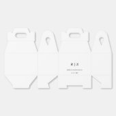 Elegante zwart-wit monogram bruiloft gunstbox bedankdoosjes (Ongevouwen)