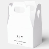 Elegante zwart-wit monogram bruiloft gunstbox bedankdoosjes (Open)