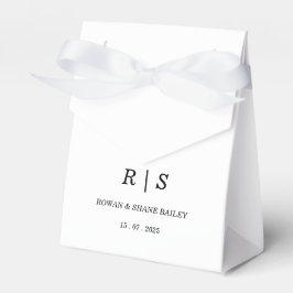 Elegante zwart-wit monogram bruiloft gunstbox bedankdoosjes