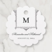Elegante zwart-wit Monogram Gift Labels (Achterkant)